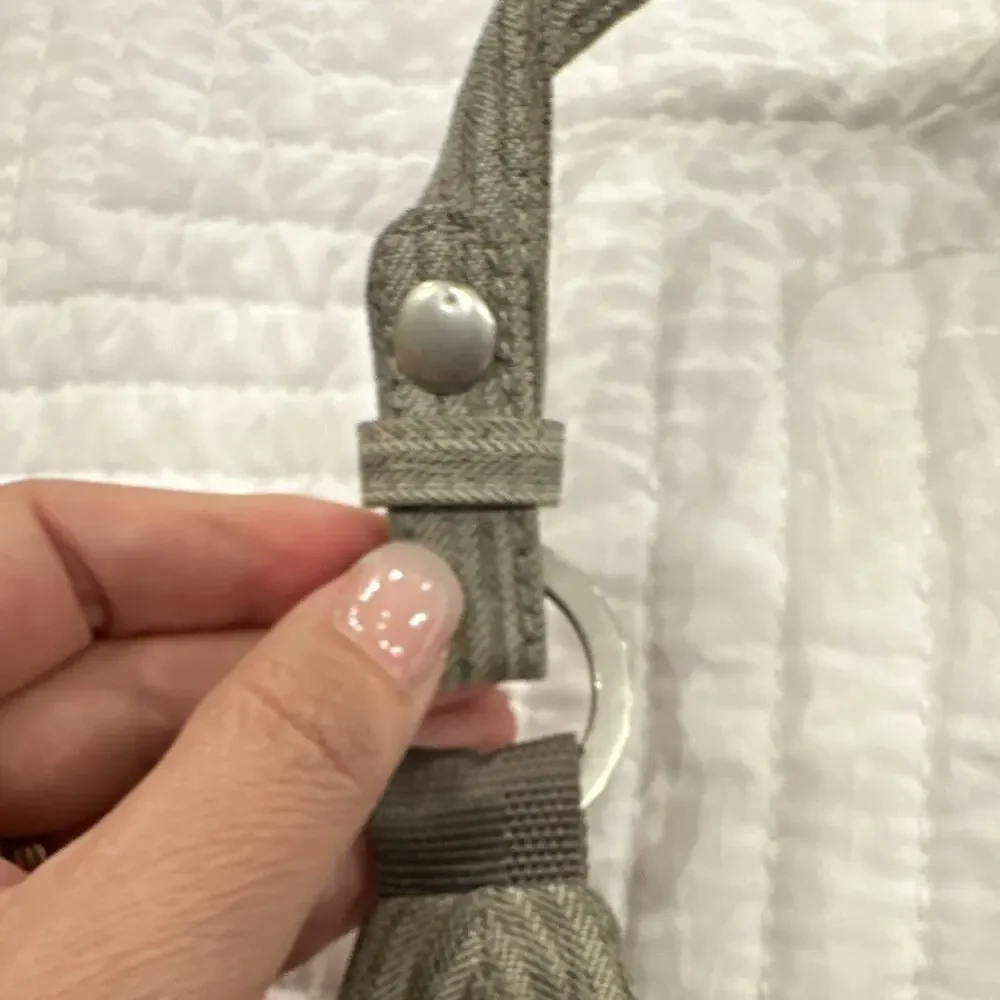 Haiku Gray Striped Shoulder Bag Adjustable Detachable Strap Pockets Zip